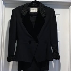 Albert Nipon vintage black wool suit